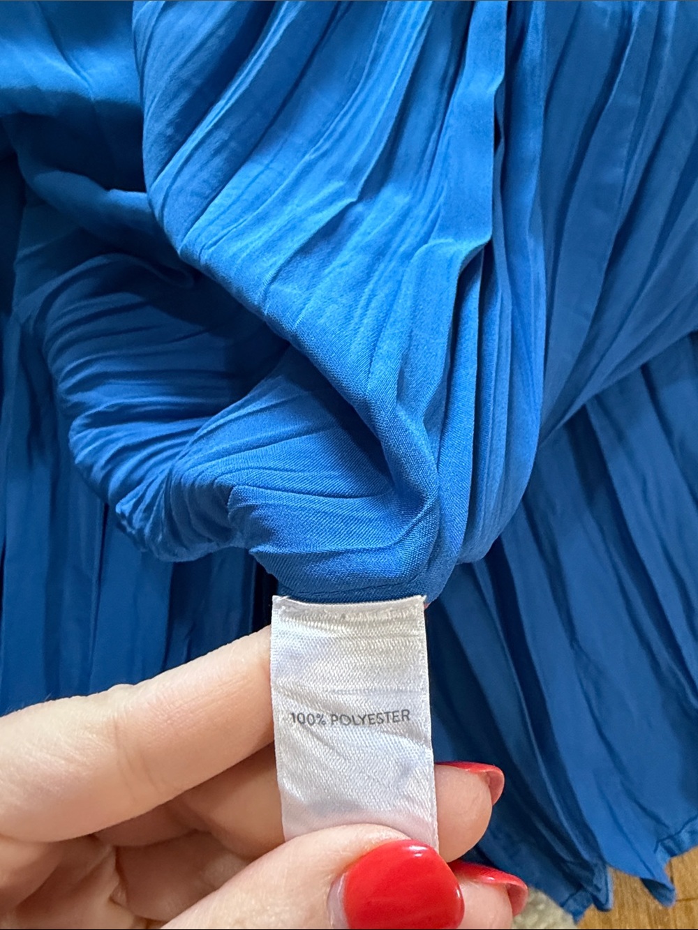 J. Jill Solstice Blue Cyan Satin Pleated Accordion Midi Skirt Sz L - Picture 5 of 6